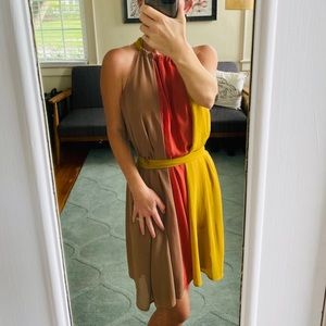 Tri-color retro vintage style dress